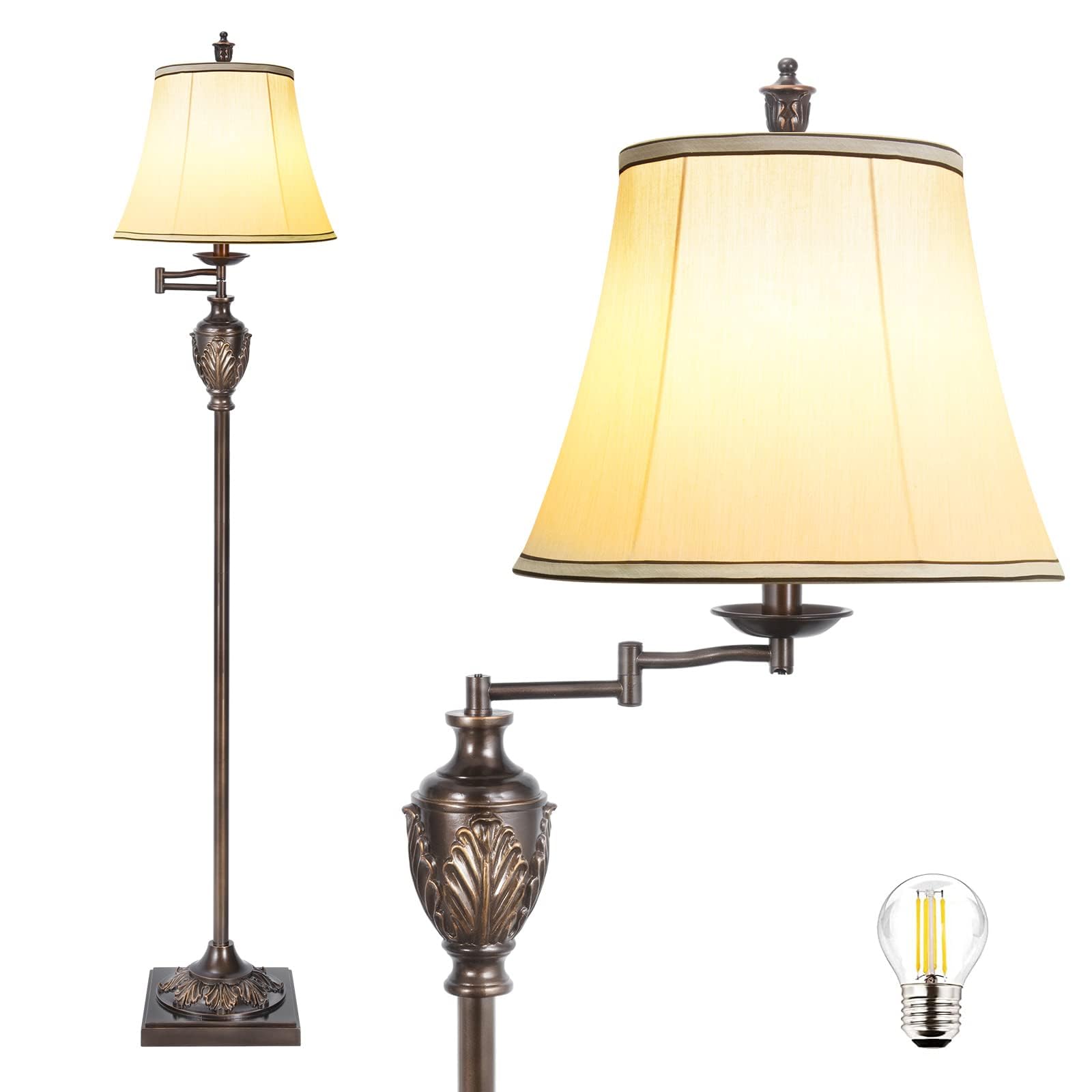 AIDENOEY traditional LED floor lamp base provides stable support for safe, stylish living room lighting.