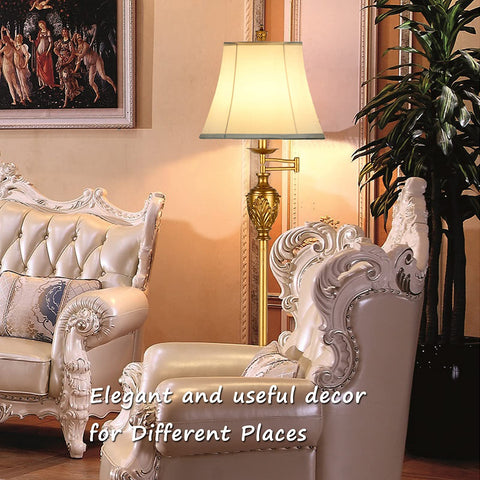 AIDENOEY traditional LED floor lamp height showcases a 60.5-inch silhouette for versatile placement.