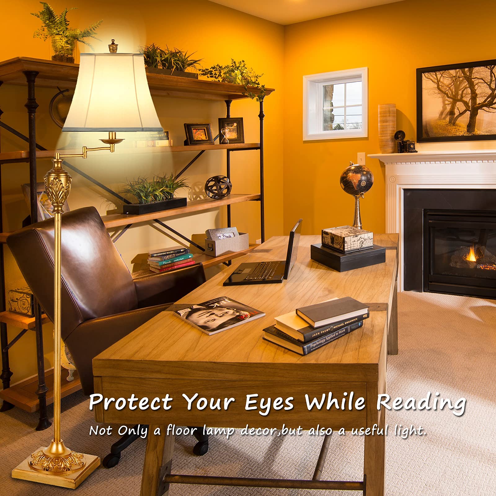 AIDENOEY lamp shade in faux silk provides soft, eye-friendly illumination for late-night reading.