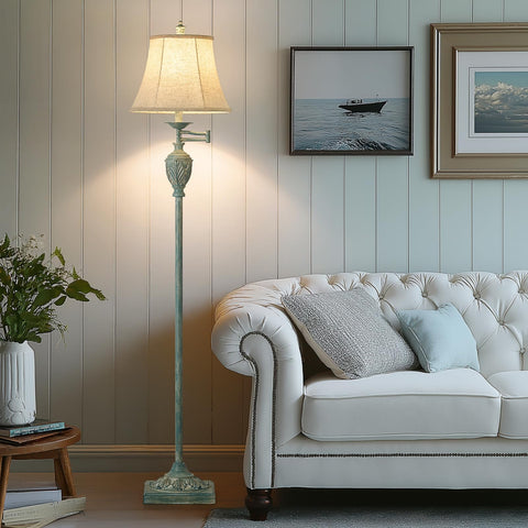 AIDENOEY vintage floor lamp with metal stem and base offers sturdy support.