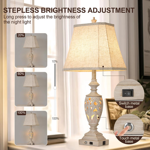 AIDENOEY white-washed finish table lamp complements rustic and modern decor