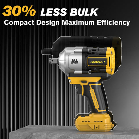 AIDERAR 20V impact wrench displaying three speed settings for versatility.
