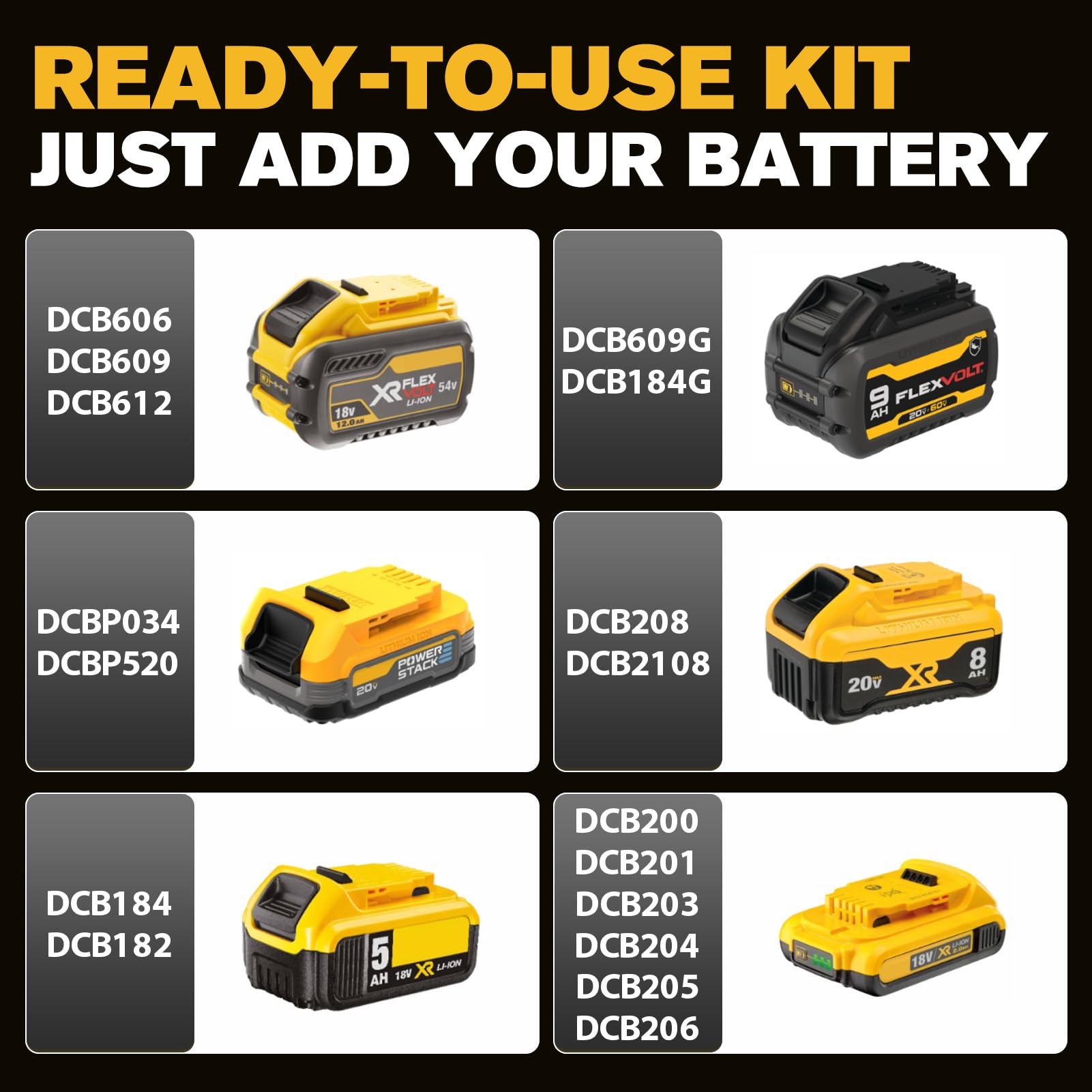 AIDERAR cordless impact wrench with DeWalt 20V battery compatibility