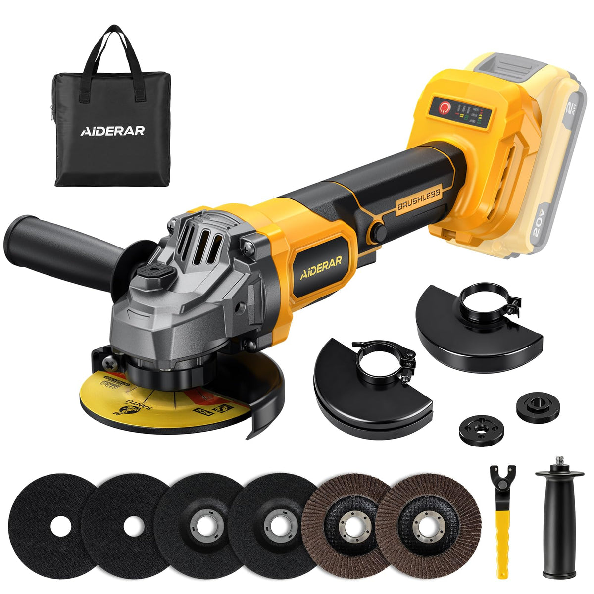 Aiderar grinder tool with quick-release guard ready for safe grinding tasks