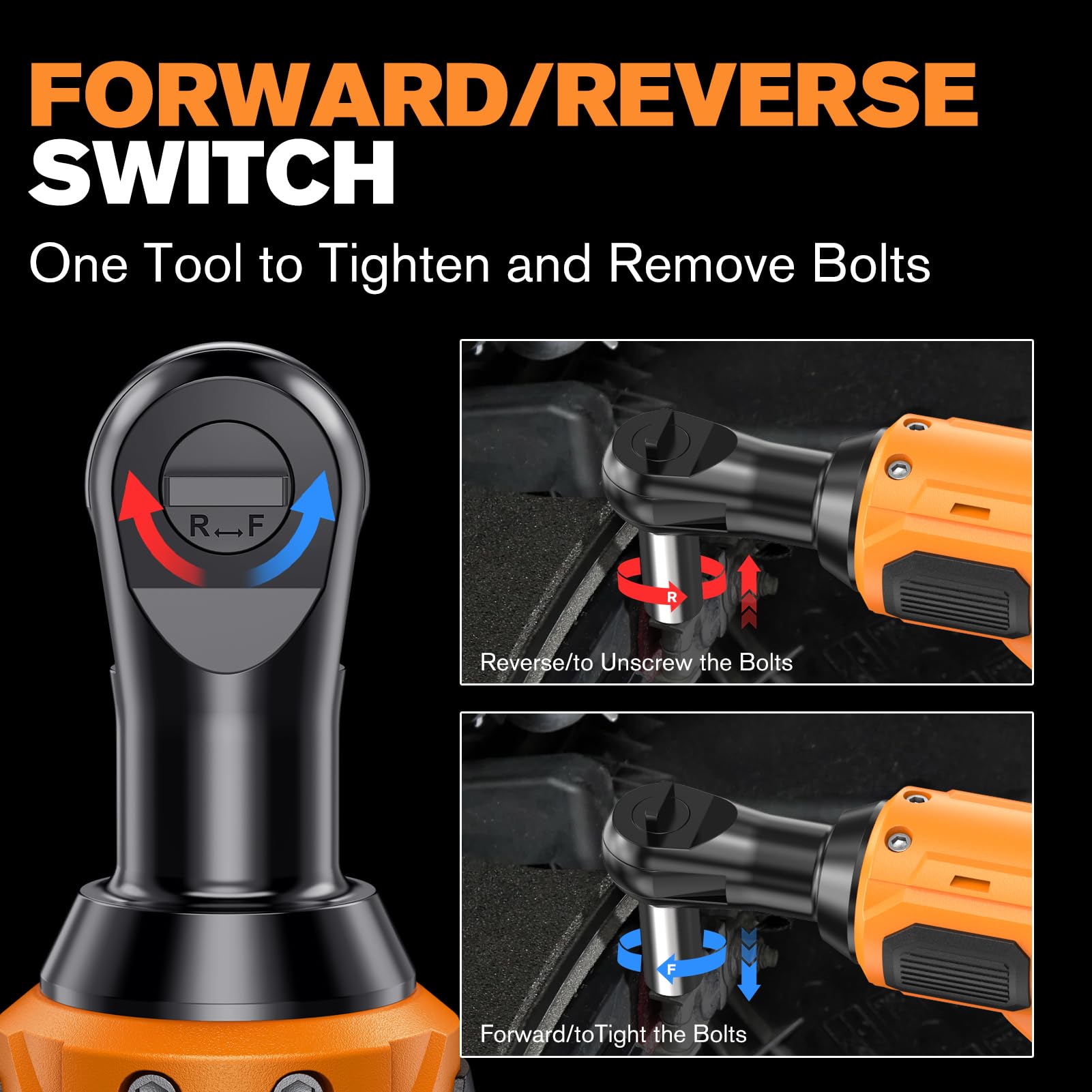 Sockets and adapters for 3/8, 1/4, and 1/2 inch drives included with AIDERAR.