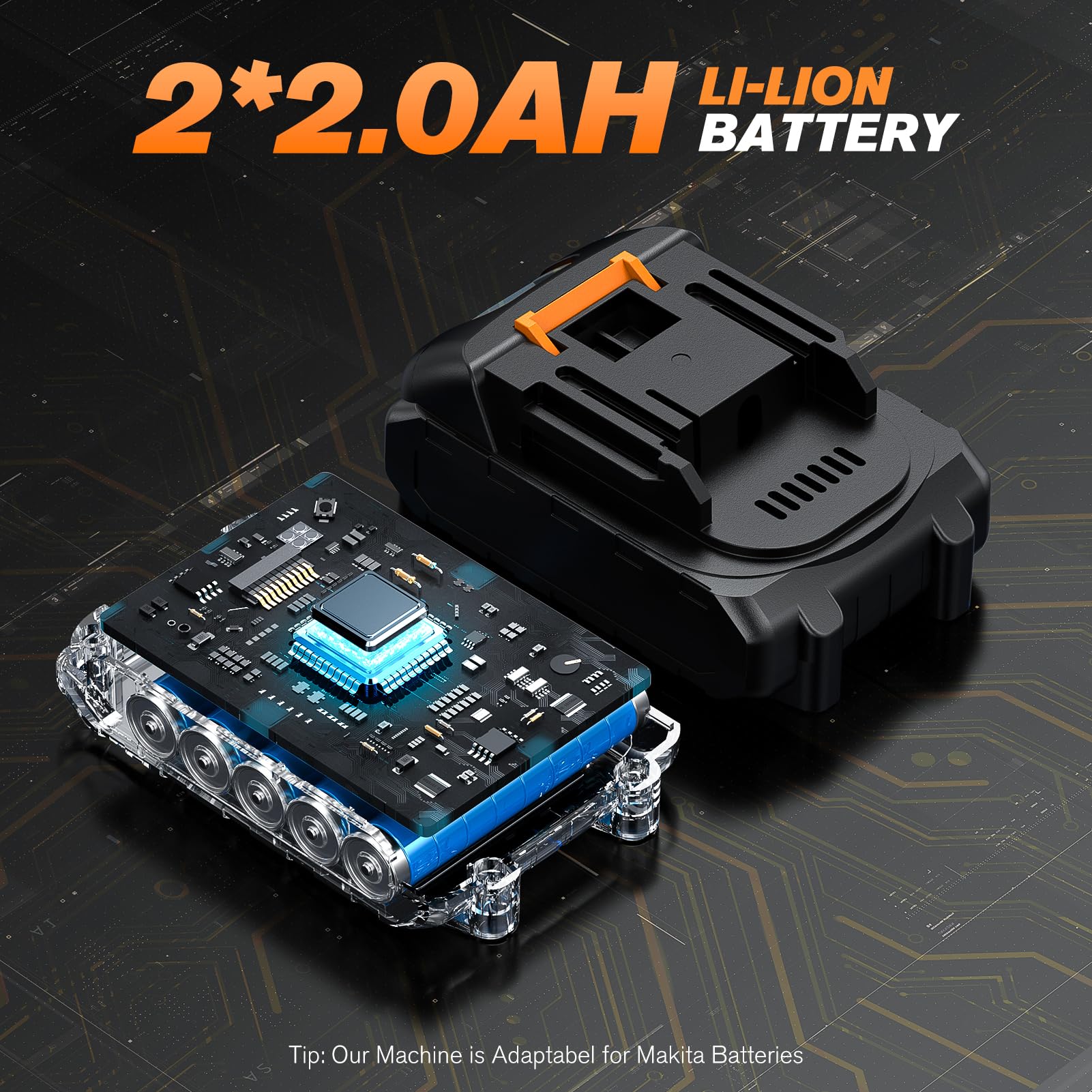 Built-in LED illuminates work area on the AIDERAR ratchet.