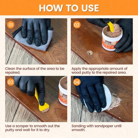 Aididan exterior wood filler waterproof finish demonstrates outdoor surface repair readiness.