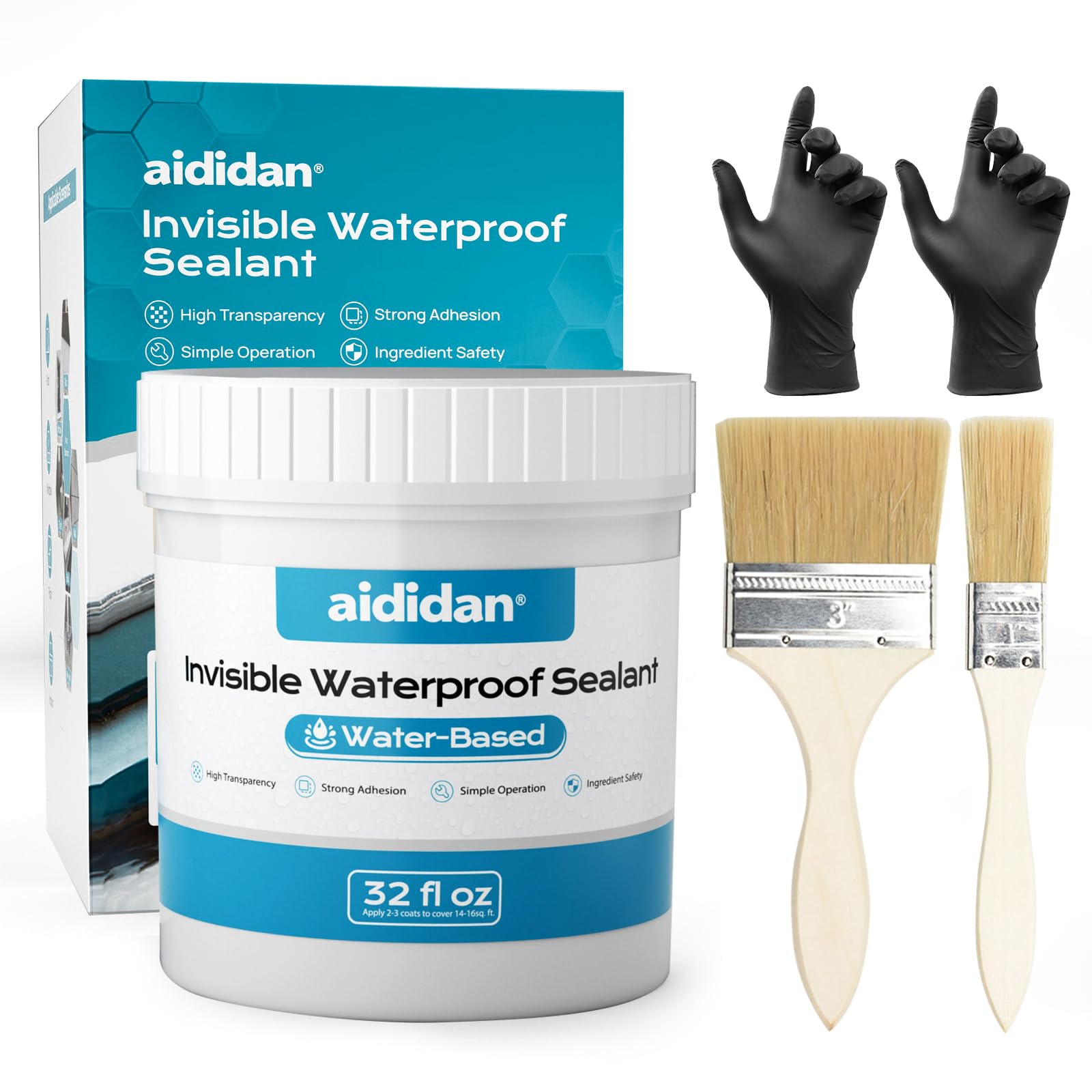 Aididan invisible waterproof sealant bottle, 32oz, ready for indoor and outdoor sealing.