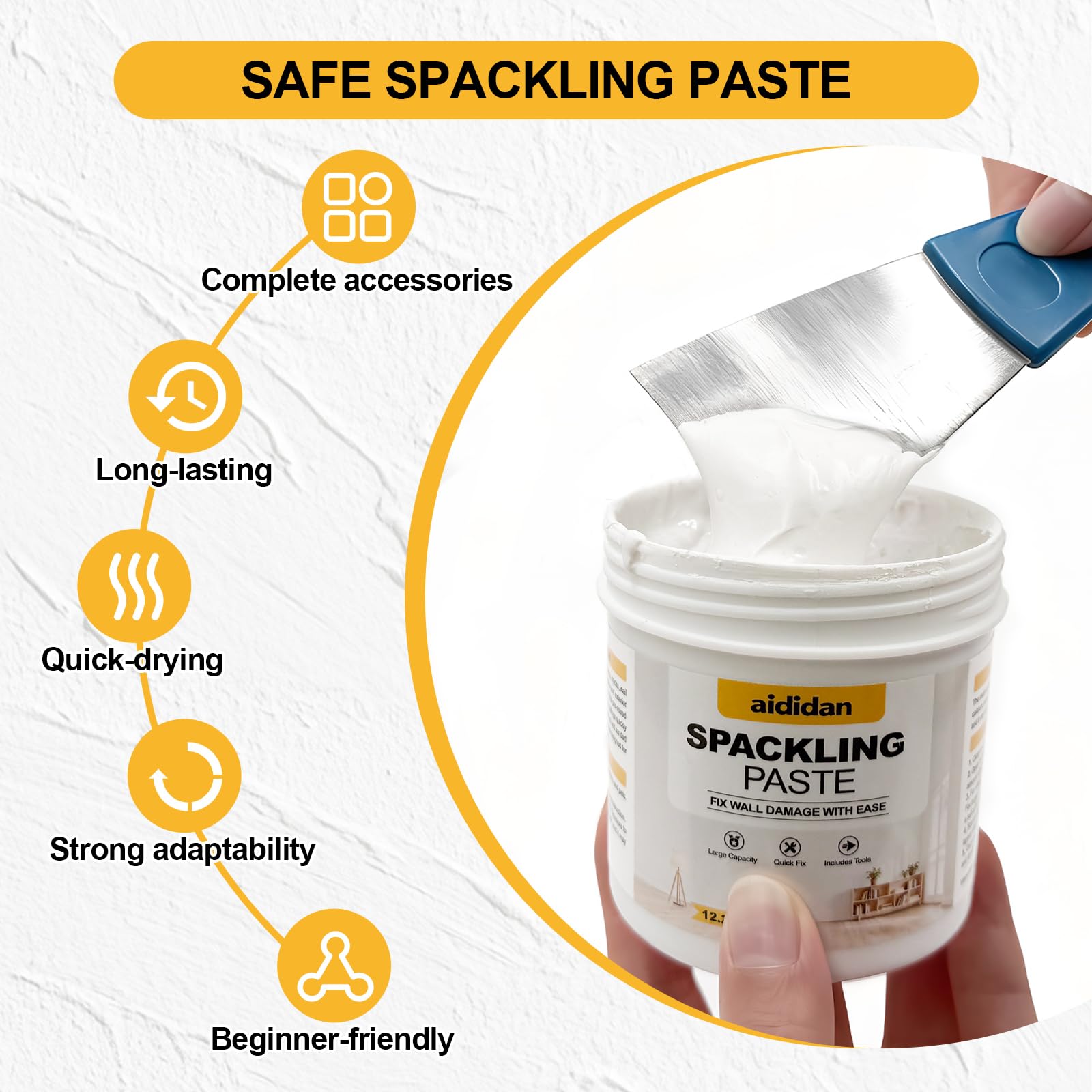 Aididan wall putty 24.4oz cans ready for seamless patching.