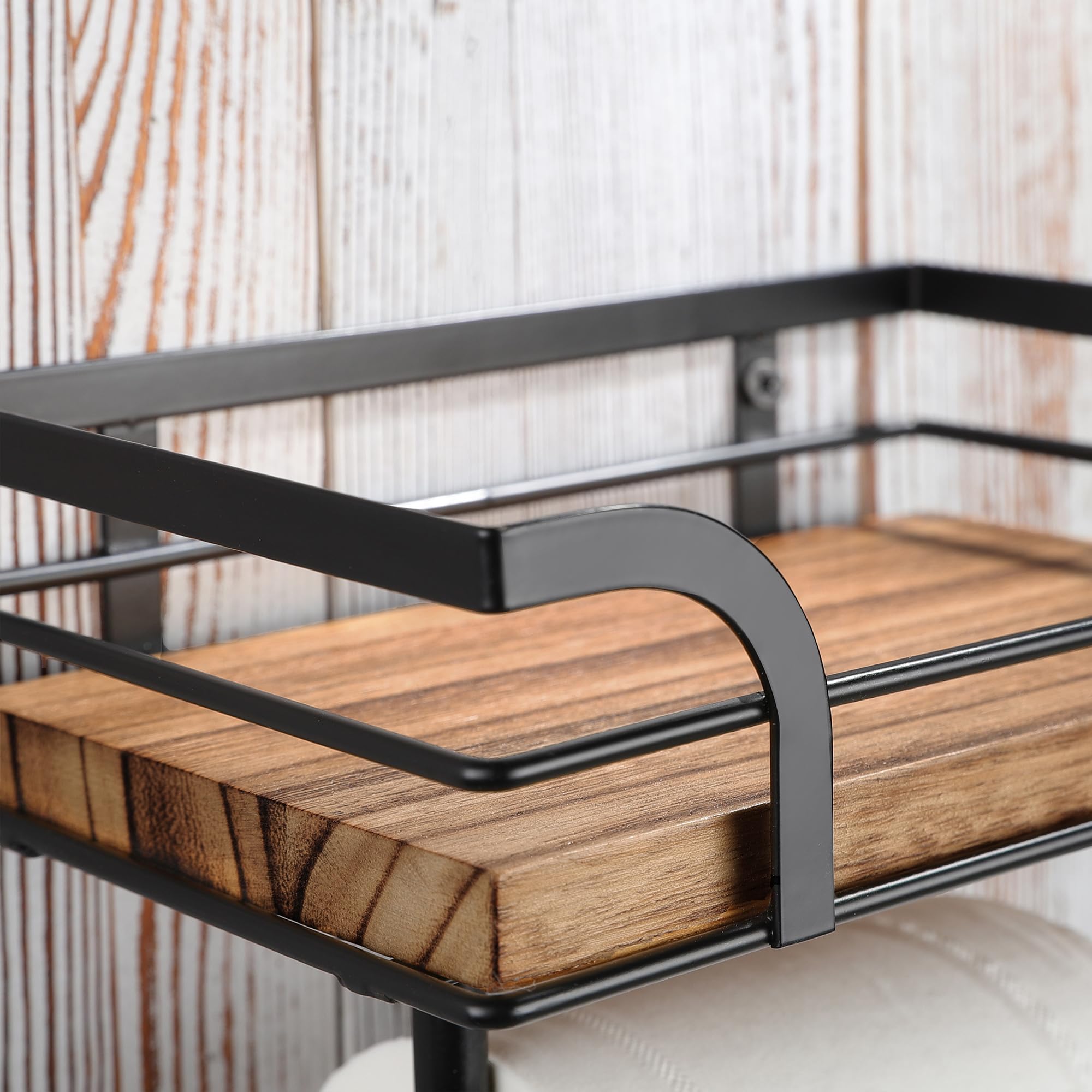 AIDILI rust-resistant finish on wooden shelf.