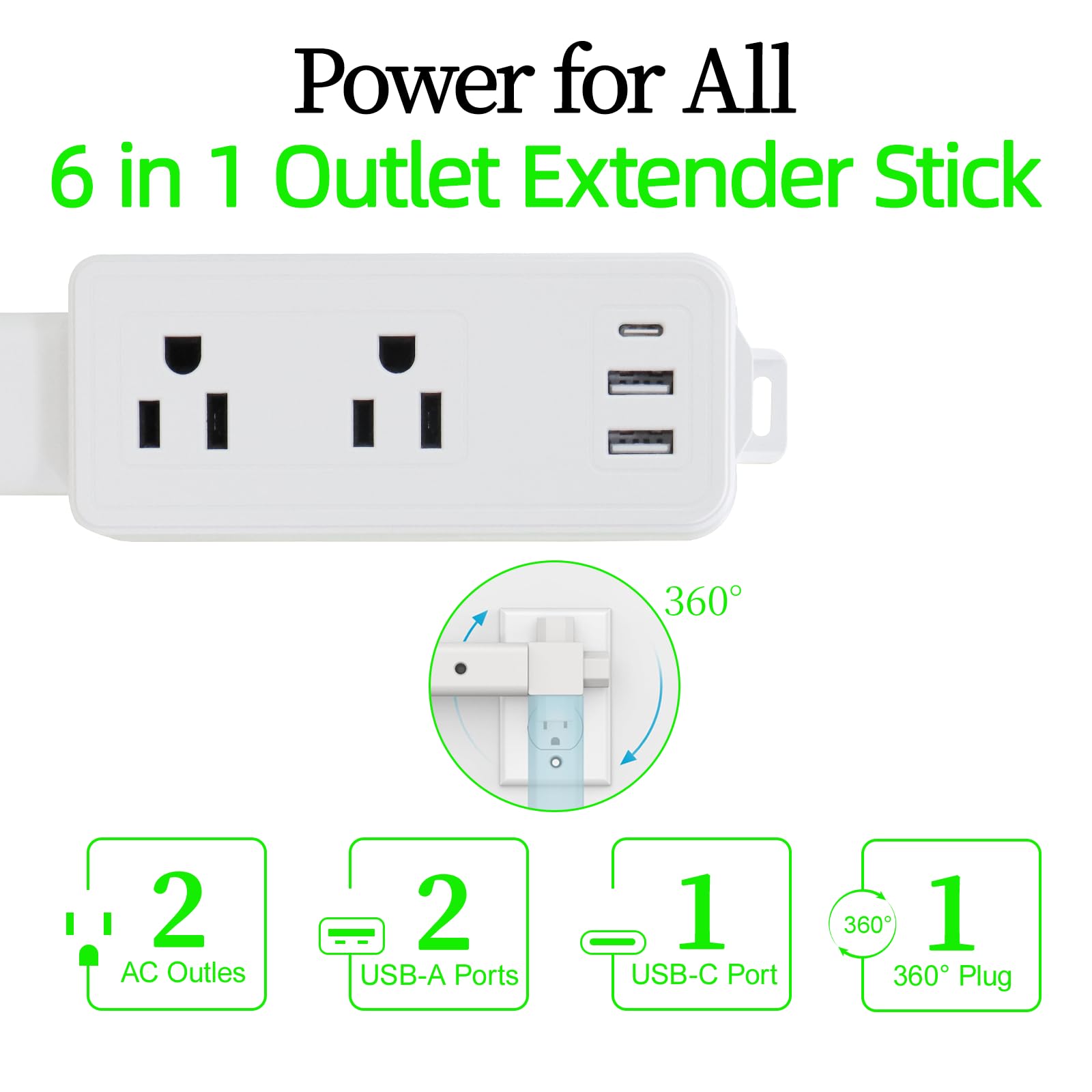 Aidmom unit offers two USB-A ports and two AC outlets for multiprocessing charging.