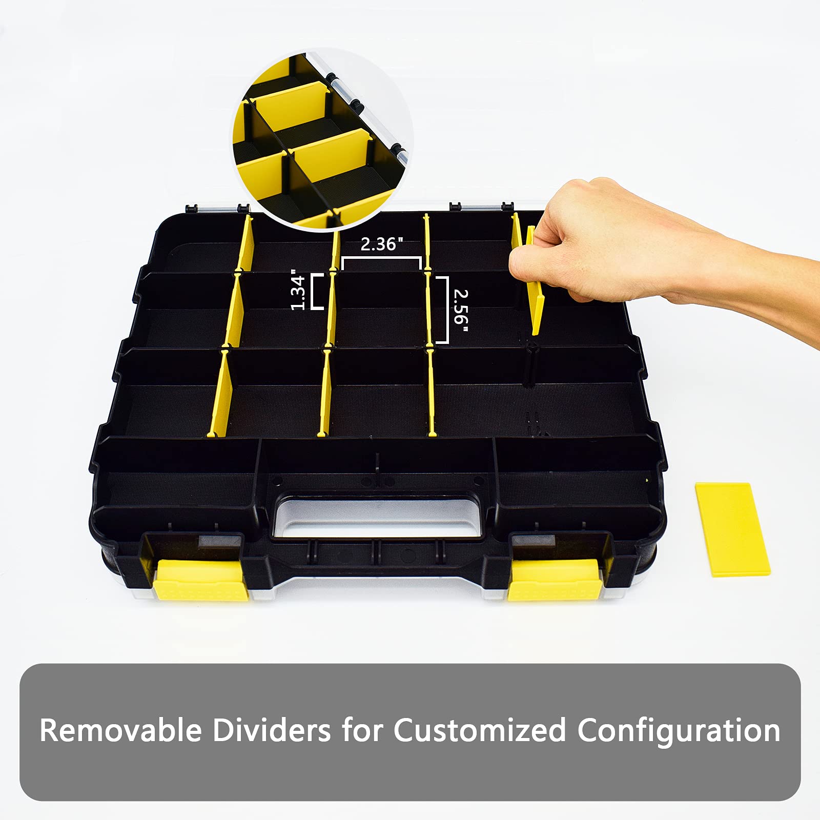 Aidy-Pro Tools Organizer portable with secure latches and carrying handle for transport.
