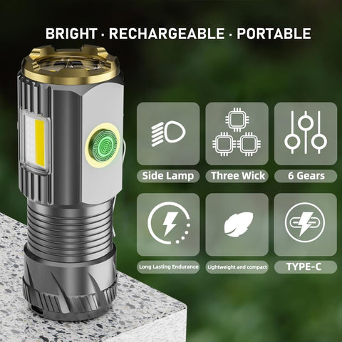 AIERSEN 9000 lumens compact flashlight ready for quick search tasks