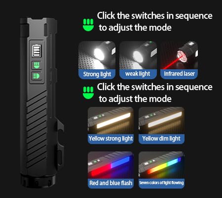 AIERSEN Rechargeable Flashlight LCD display shows remaining charge for easy planning