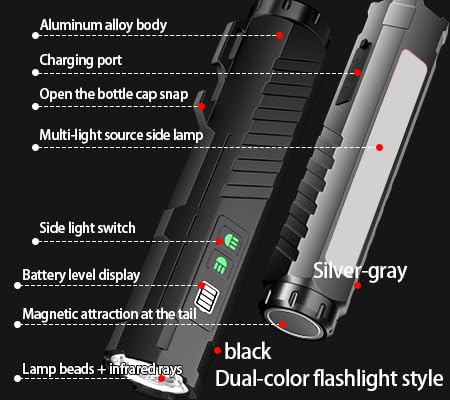 AIERSEN Rechargeable Flashlight USB C charging and device powering capabilities