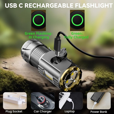 AIERSEN USB-C charging flashlight set for fast power-ups