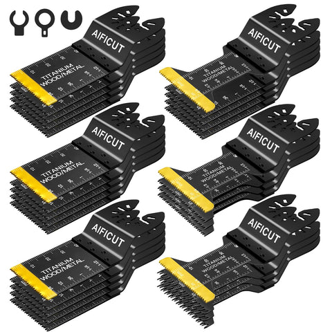 AIFICUT 31pc blade kit cover displaying versatile blades for various materials.