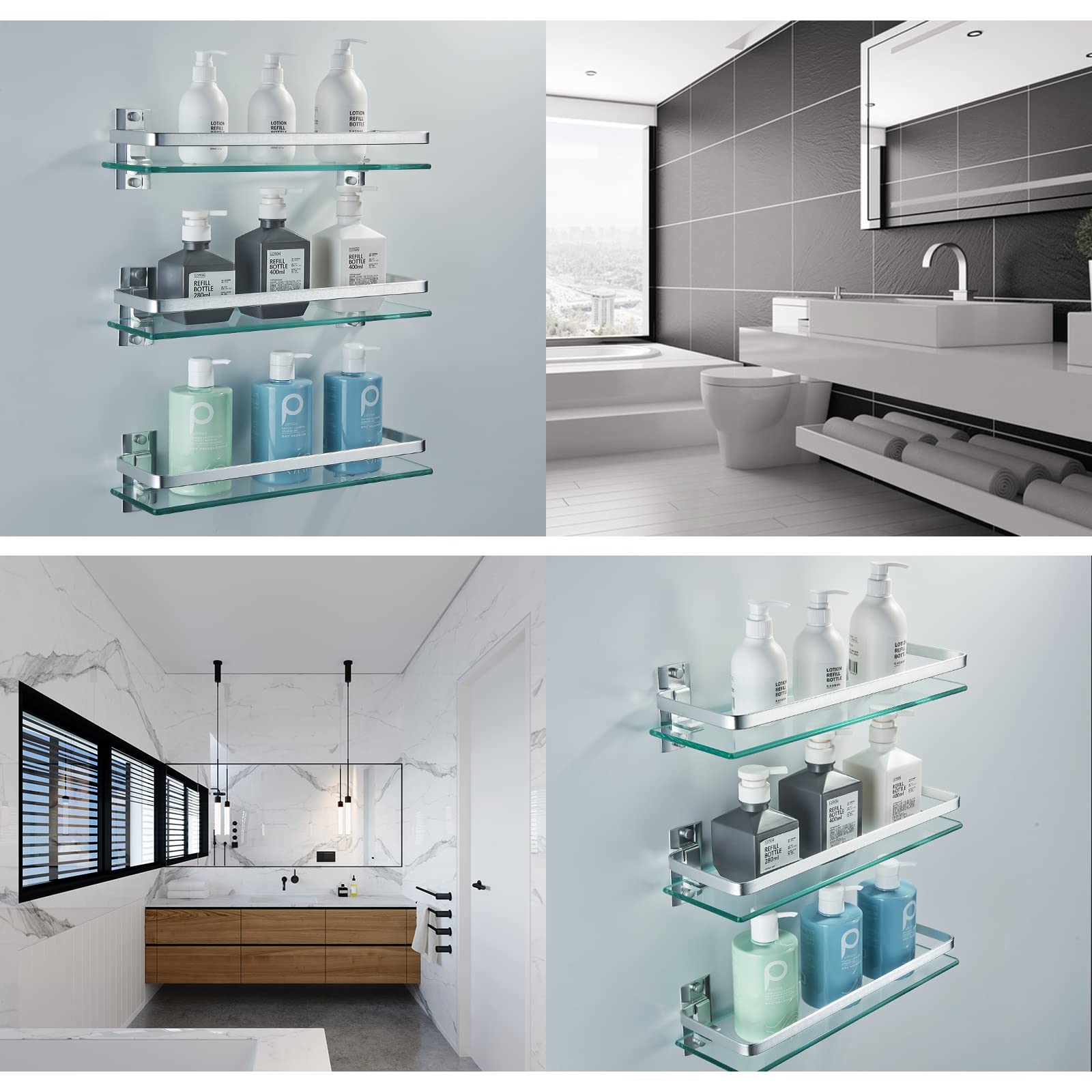 AIJALY open glass shelf design prevents water pooling.