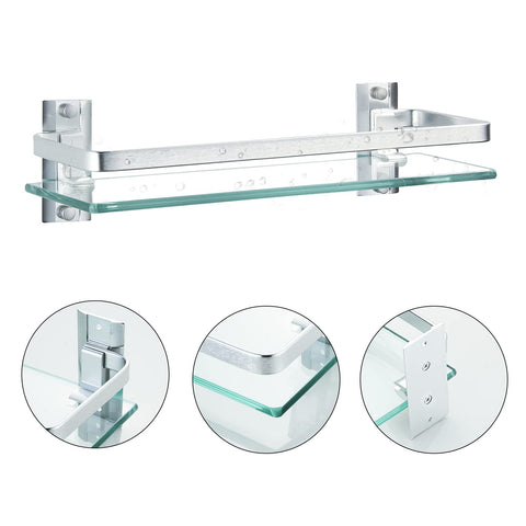AIJALY wall-mount shelf installs with adhesive or screws for versatility.