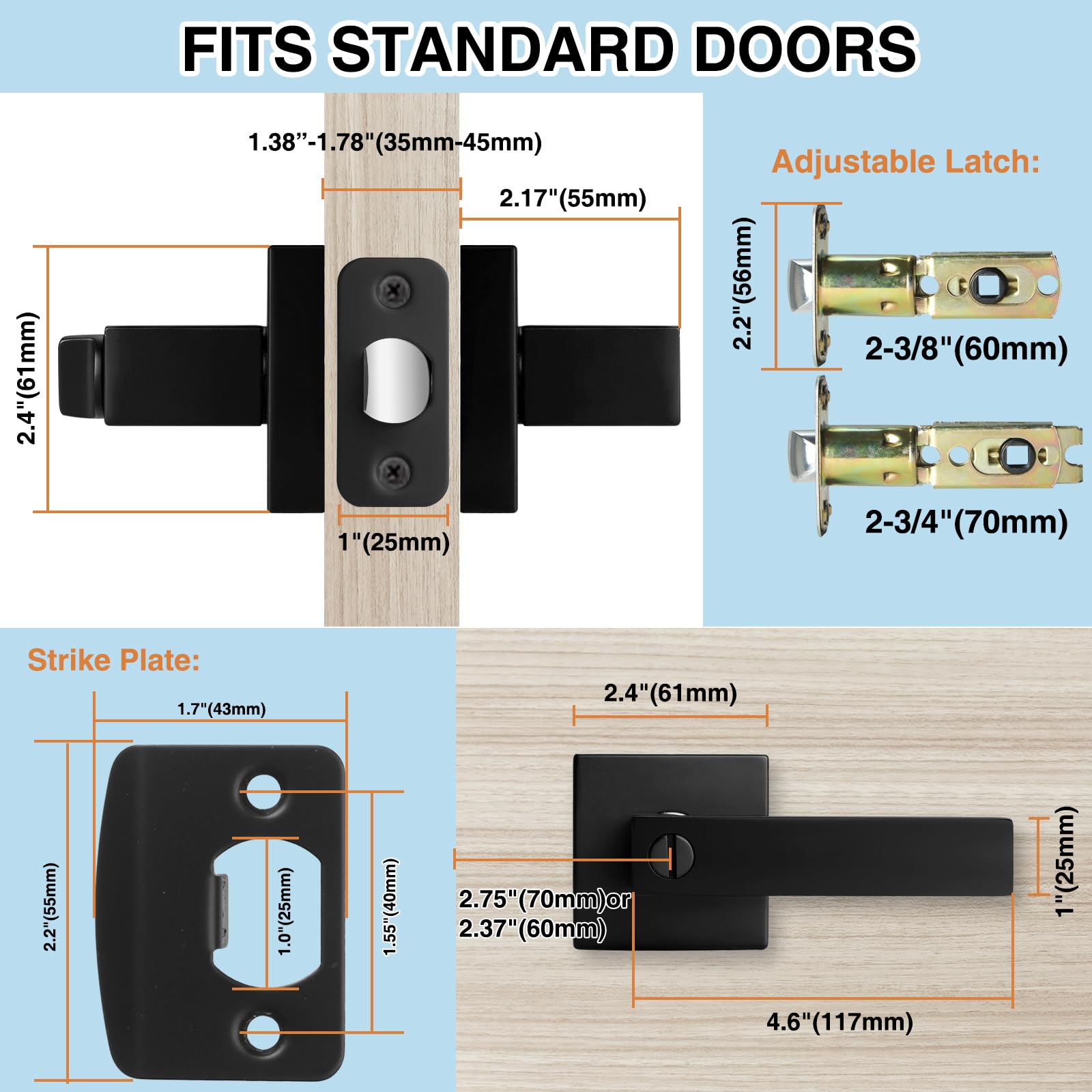 AIKKIL square door lever packaging protected during shipping