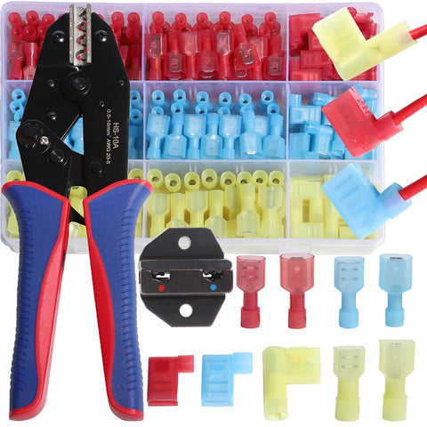 aikoolwer nylon right-angle spade connector kit for easy wiring projects.