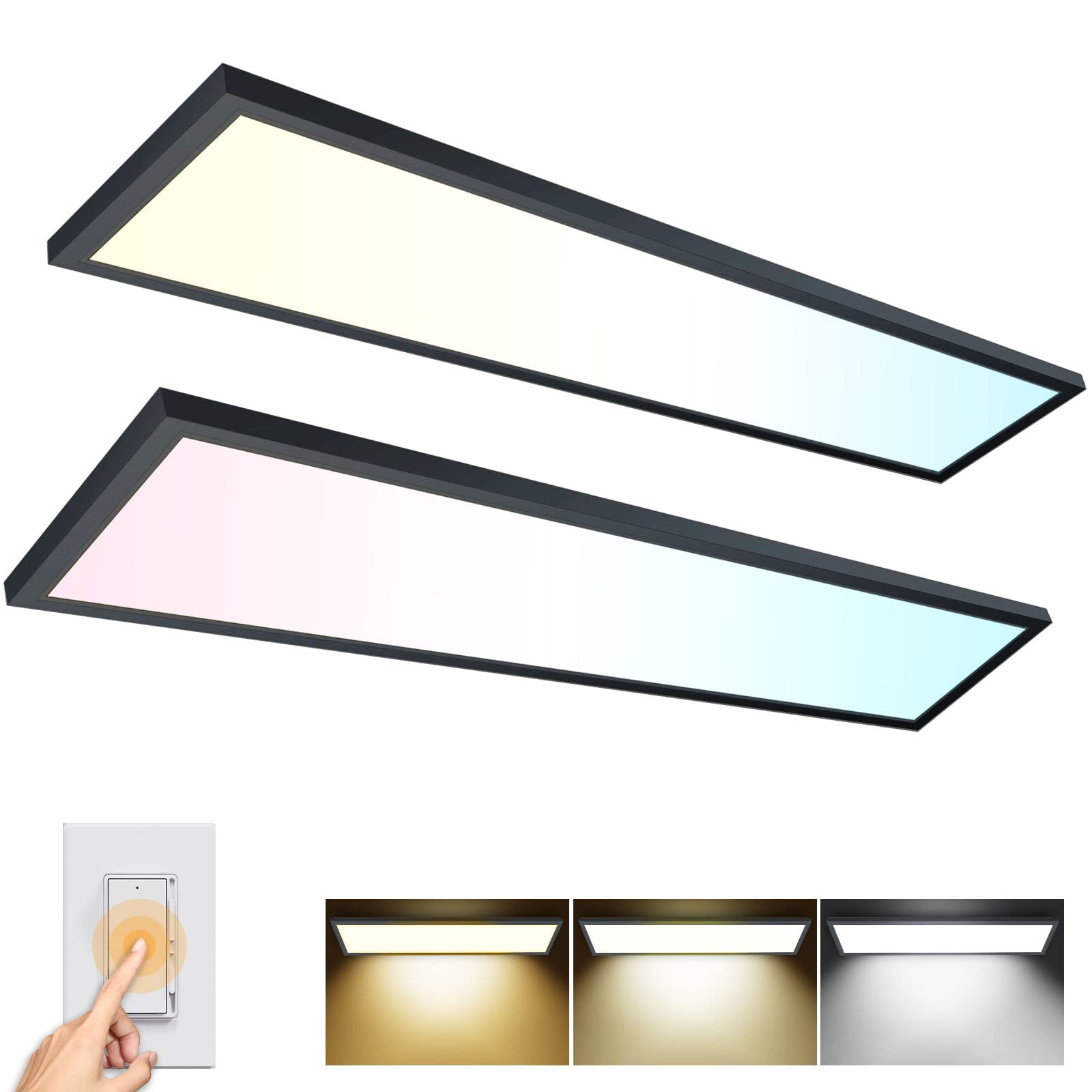 AIKVSXER 1x4 LED panel front view for modern kitchen lighting
