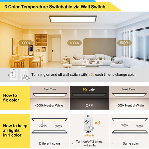 AIKVSXER color temperature options 3000K-5000K for mood lighting
