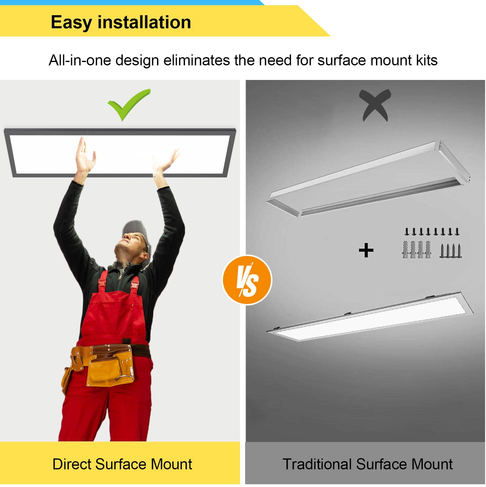AIKVSXER easy surface-mount installation on wood or cement ceilings