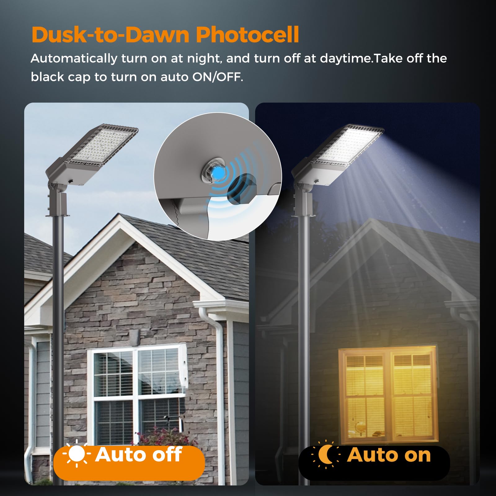 AIKVSXER 6000K daylight-white glow enhances nighttime visibility.
