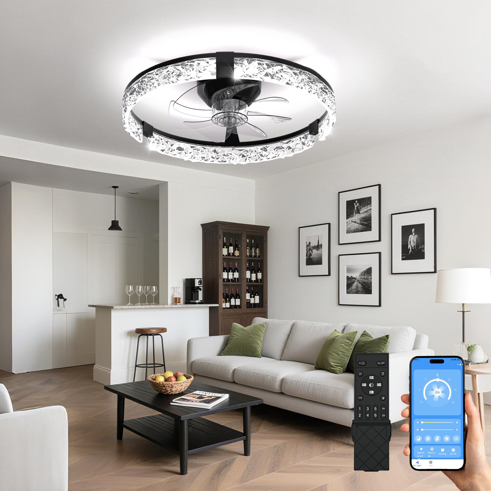 AIKVSXER flush-mount design blends with contemporary interiors.