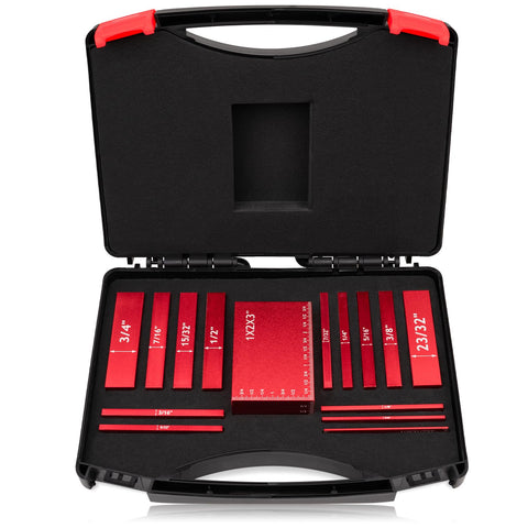 Aikyciu setup blocks collection for precise woodworking measurements.
