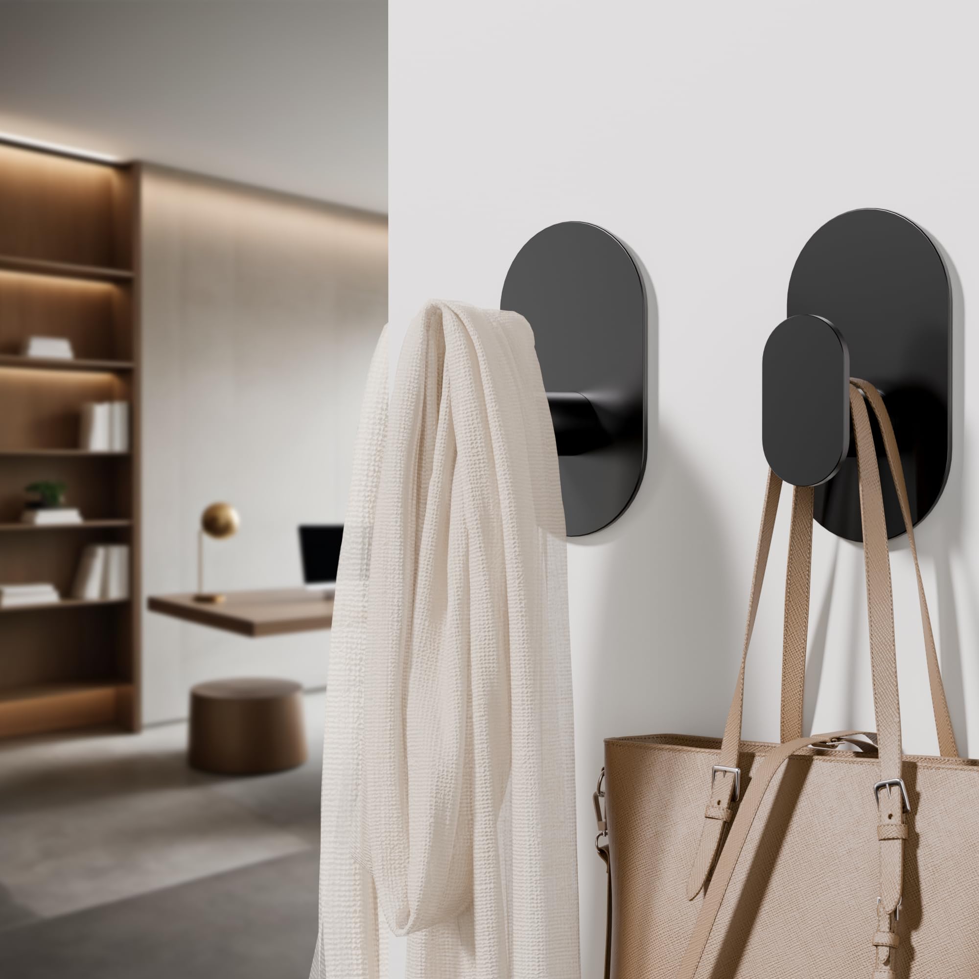Aikzik adhesive hooks on door for bags or keys