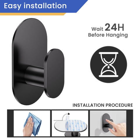 Aikzik adhesive hooks stainless steel finish detail