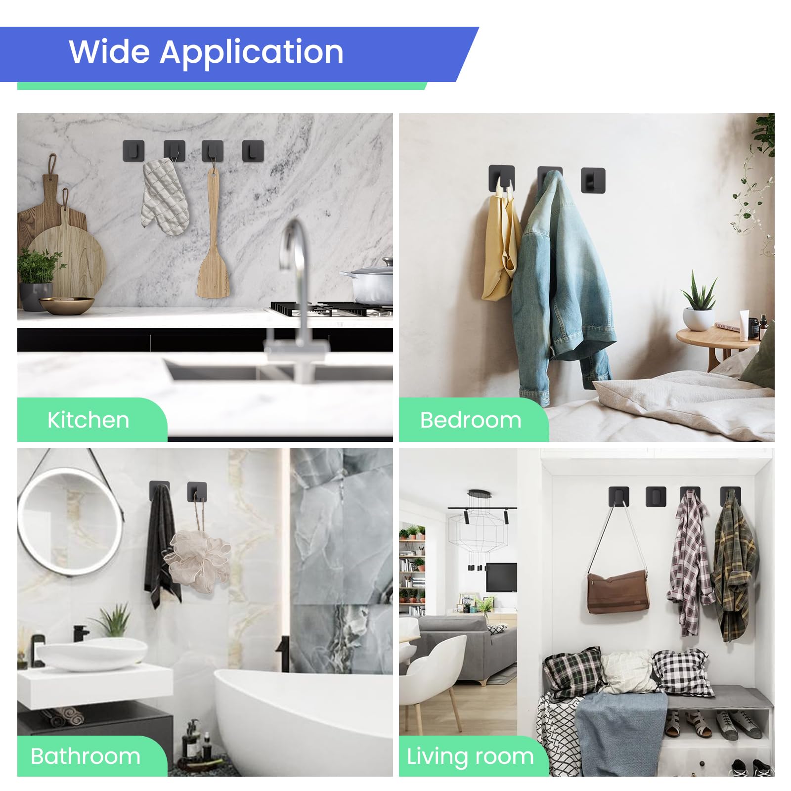 Aikzik durable hook for bathrooms and showers in humid settings.