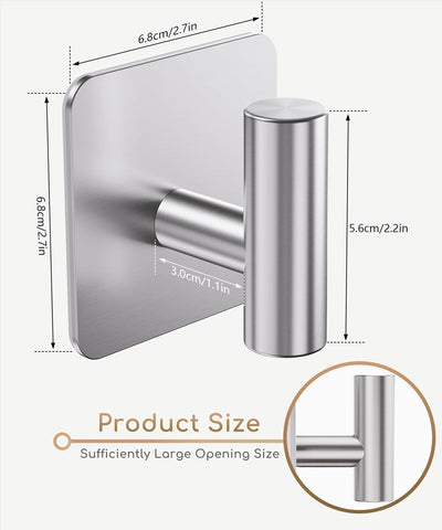 Aikzik stainless steel adhesive wall hook for durable bathroom organization