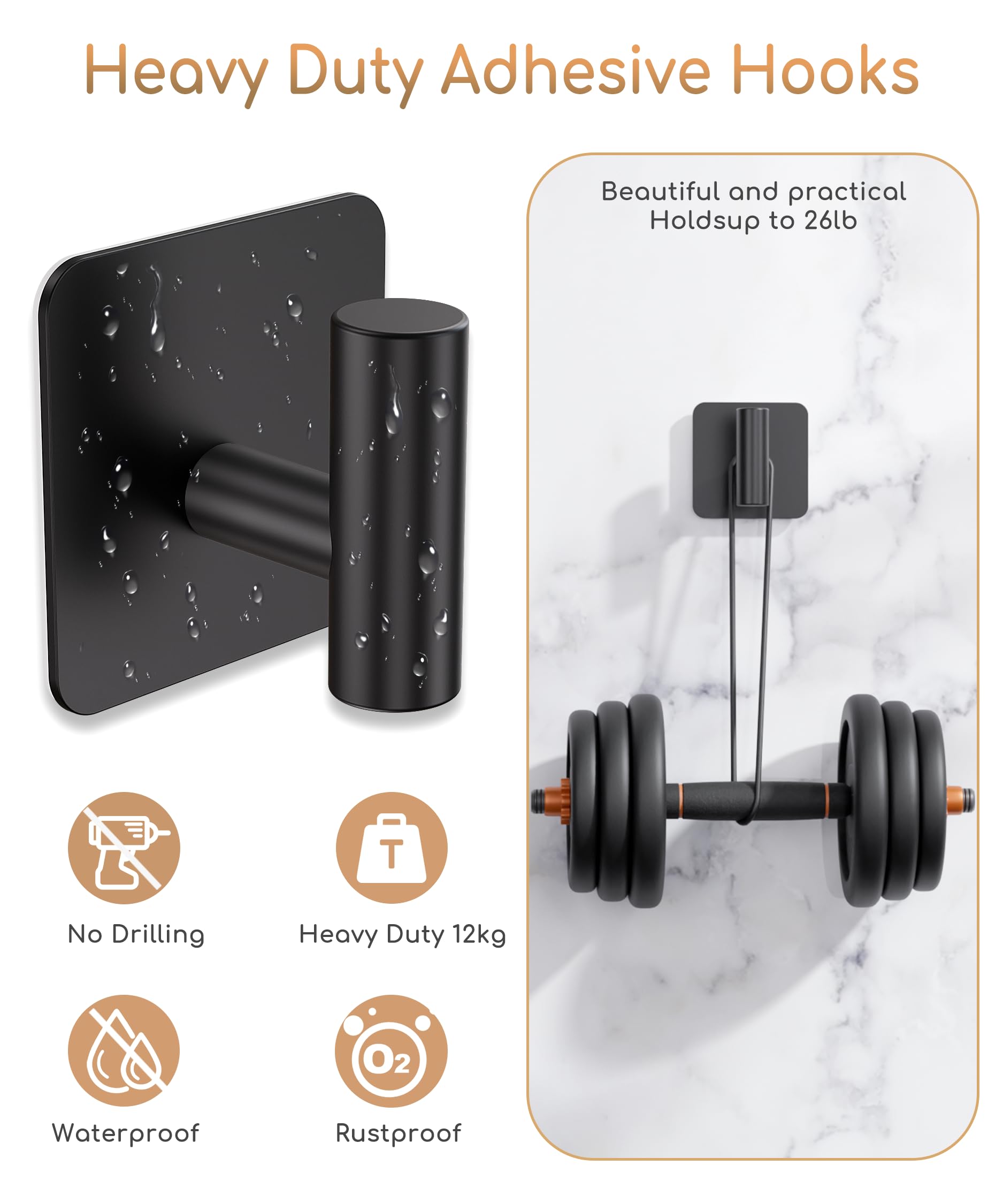 Aikzik versatile wall hooks ready for towels, robes, or kitchen items