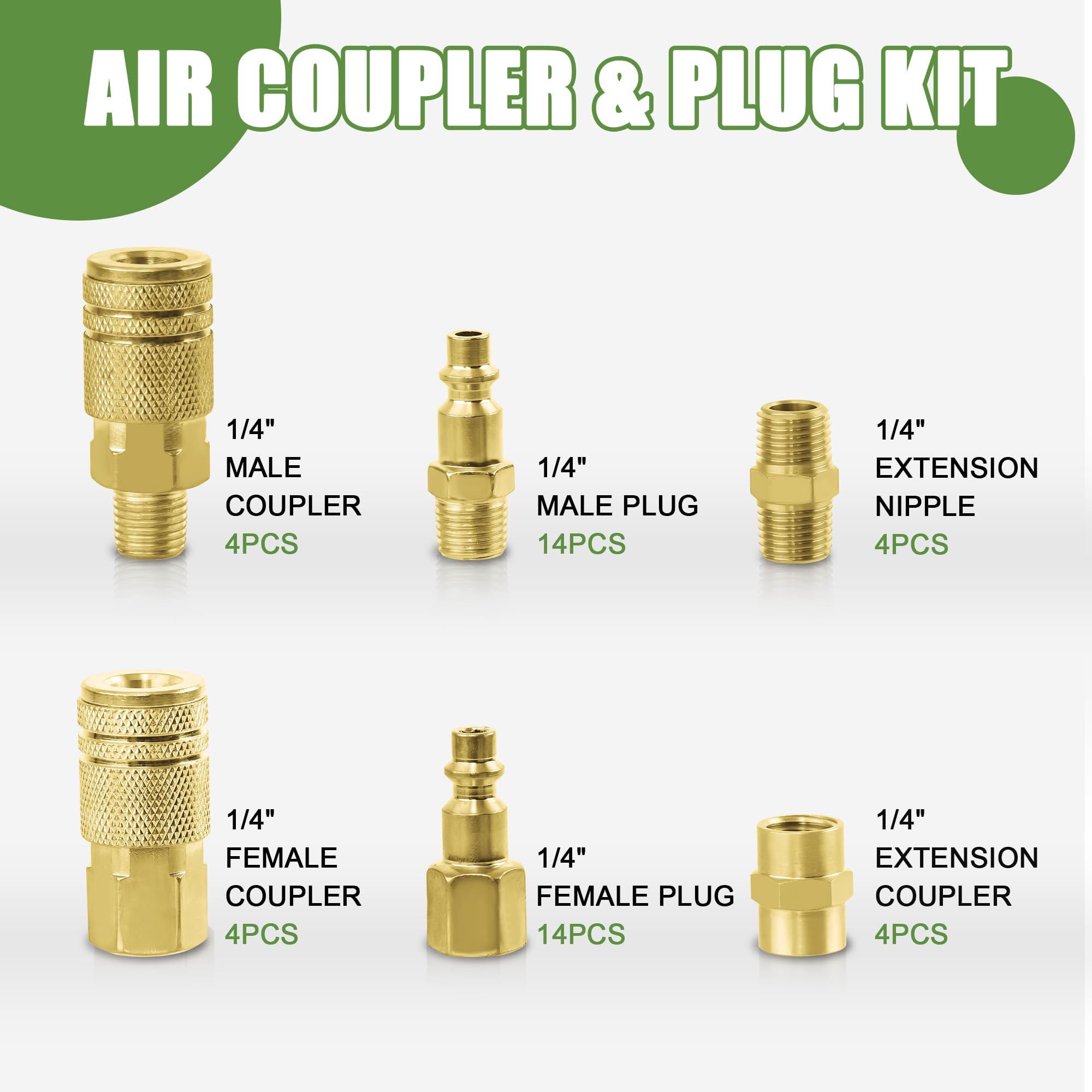 Ailbiuko 1/4 NPT quick-connect fittings for easy attachment and leak prevention