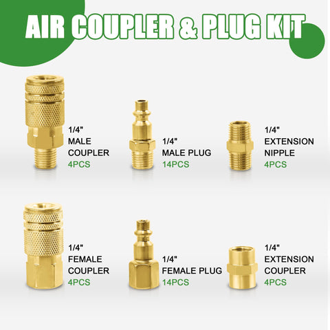 Ailbiuko 1/4 NPT quick-connect fittings for easy attachment and leak prevention
