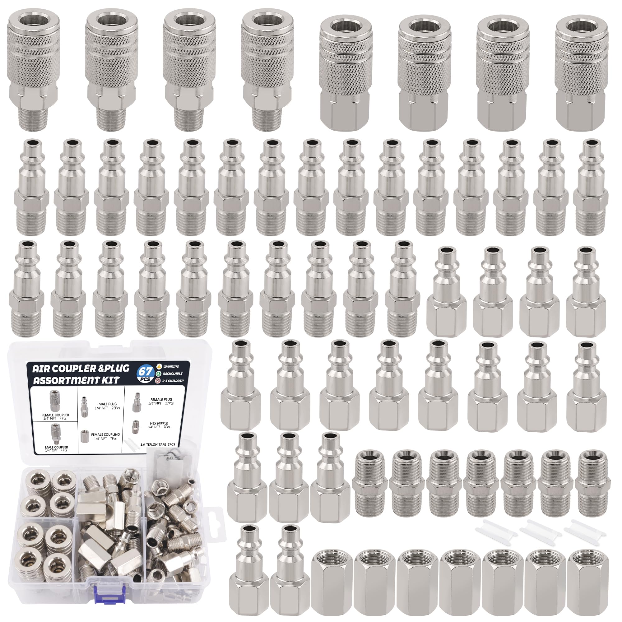 Ailbiuko 67pcs air coupler kit full set for versatile projects