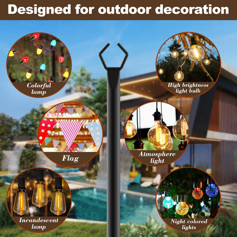 AILBTON hanging lights on metal poles ideal for patios and backyards