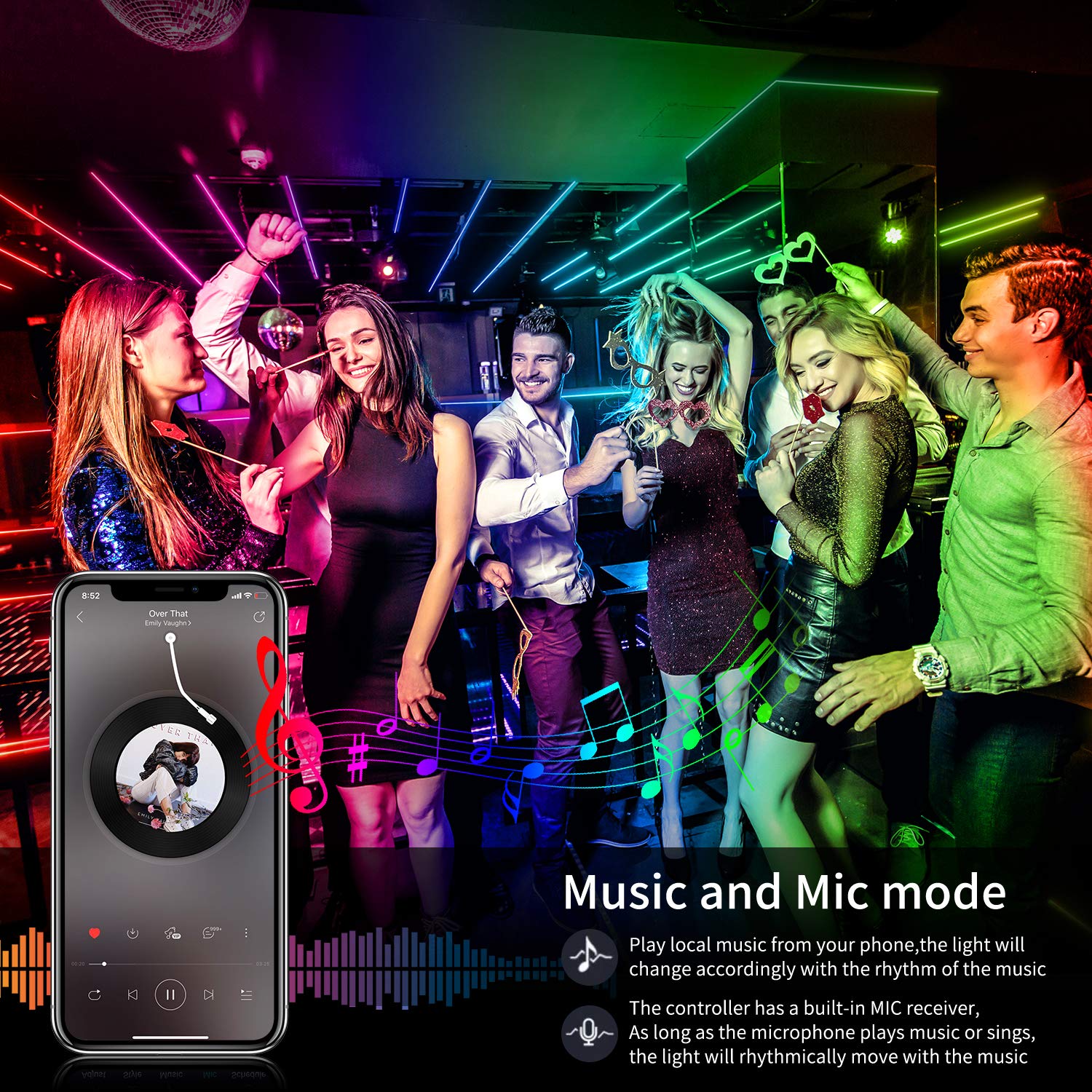 AILBTON Bluetooth app control for easy color and brightness changes