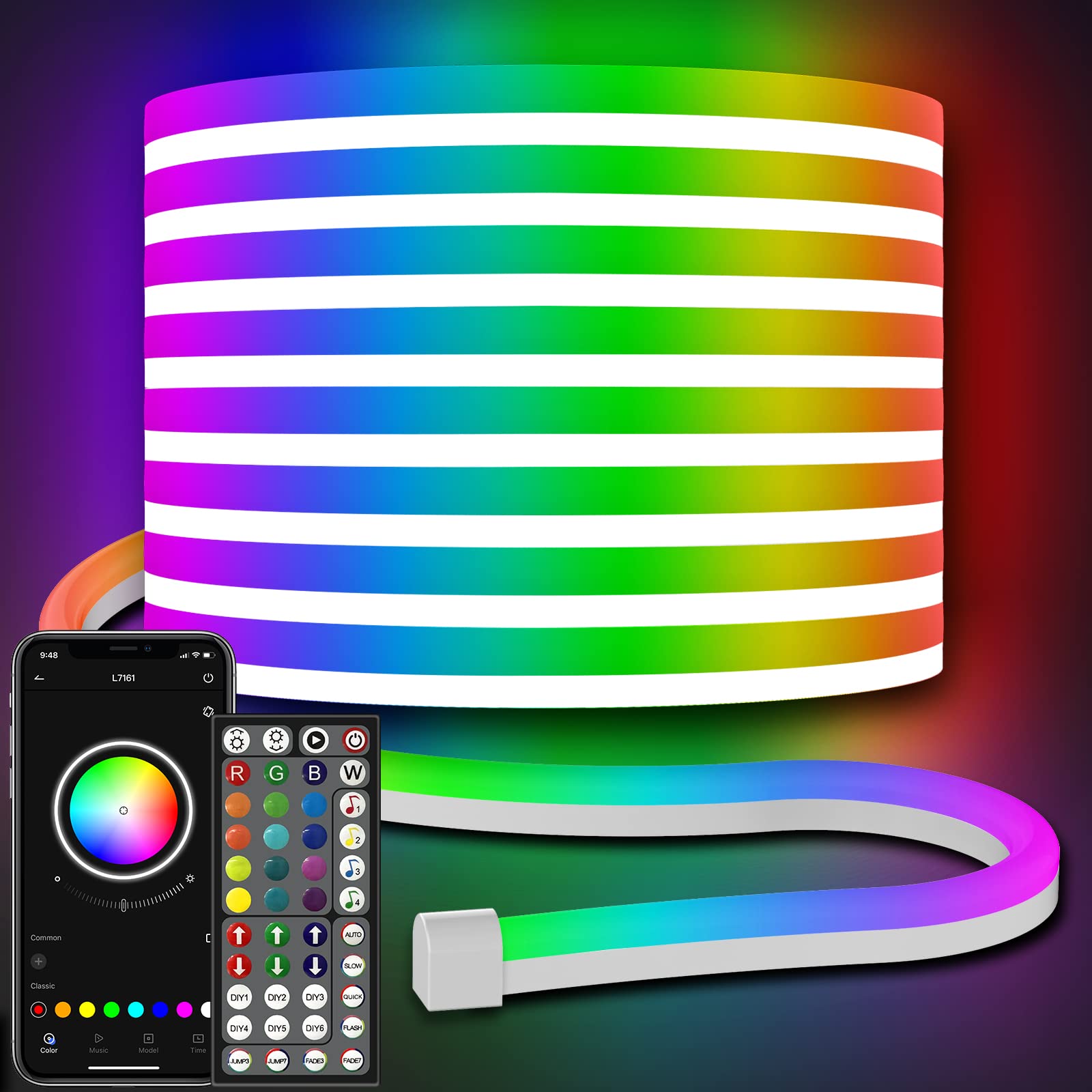 AILBTON neon rope lights with app control for easy scene setup