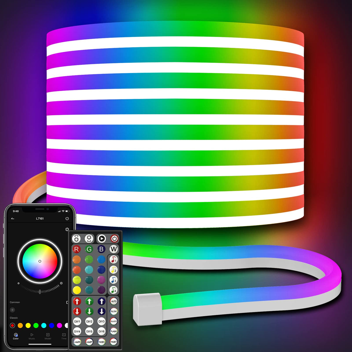 AILBTON neon rope lights with app control for easy scene setup