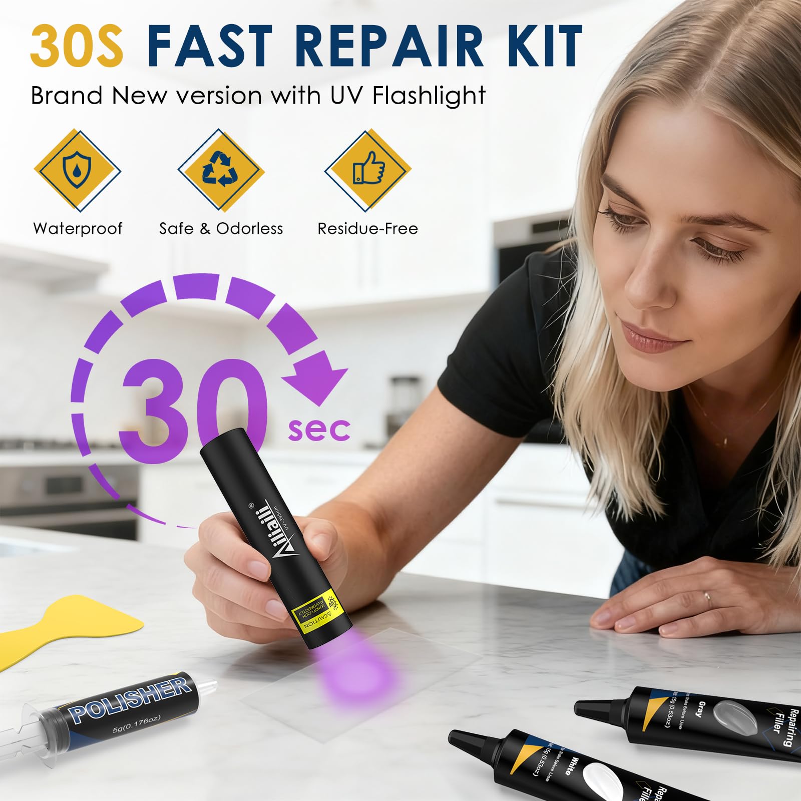Ailiaili UV light curing unit speeding repairs.