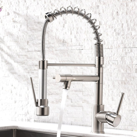 AIMADI contemporary kitchen faucet in brushed nickel finish for durable daily use.