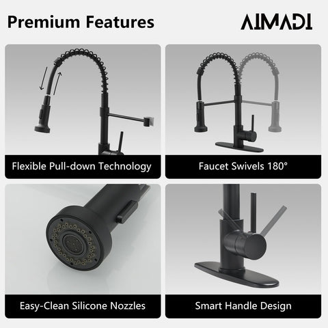 AIMADI easy-install faucet with included hardware for quick DIY setup