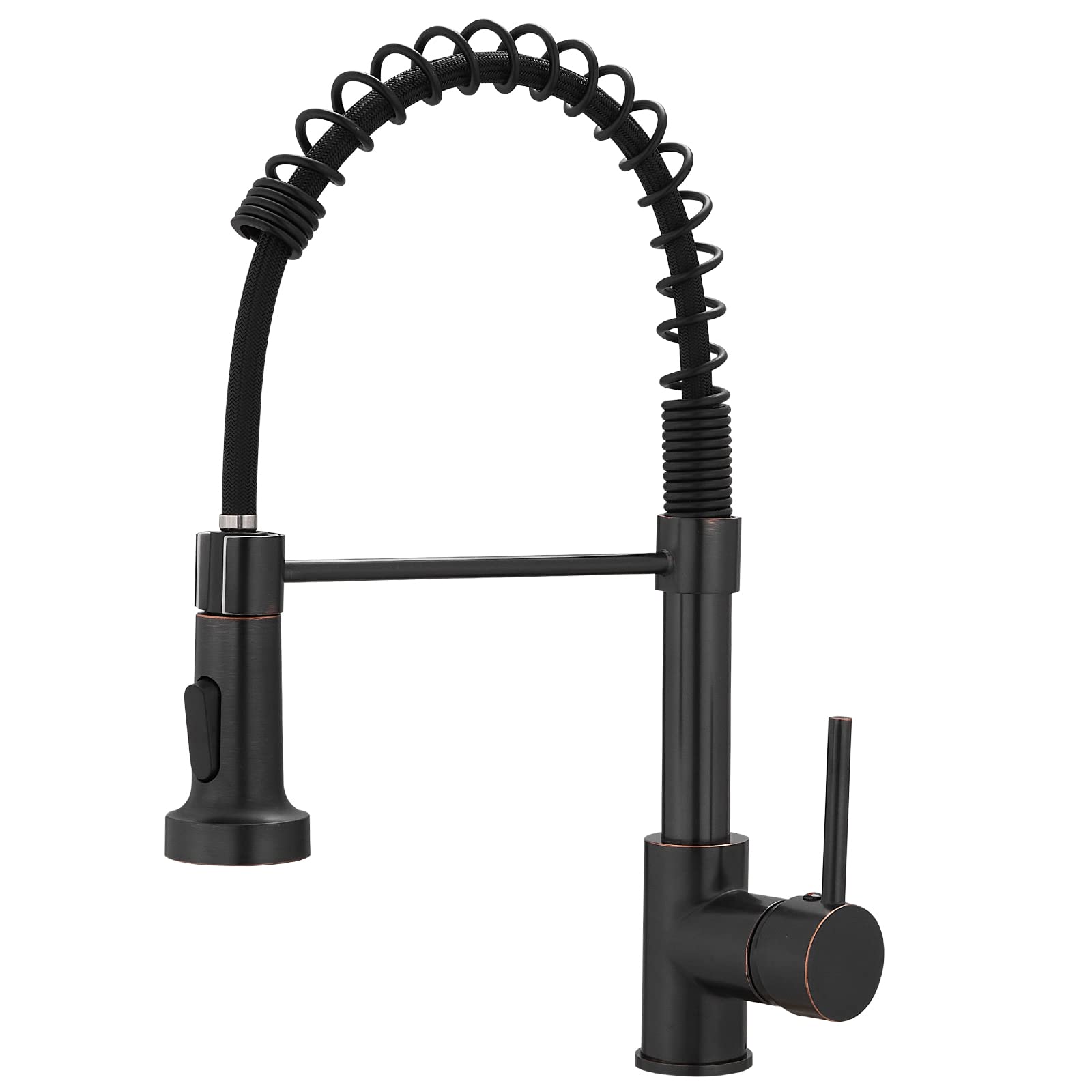 AIMADI oil rubbed bronze kitchen faucet with a durable finish that resists water spots.