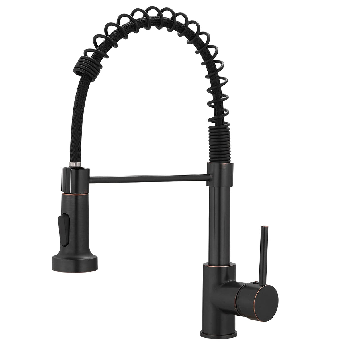 AIMADI oil rubbed bronze kitchen faucet with a durable finish that resists water spots.