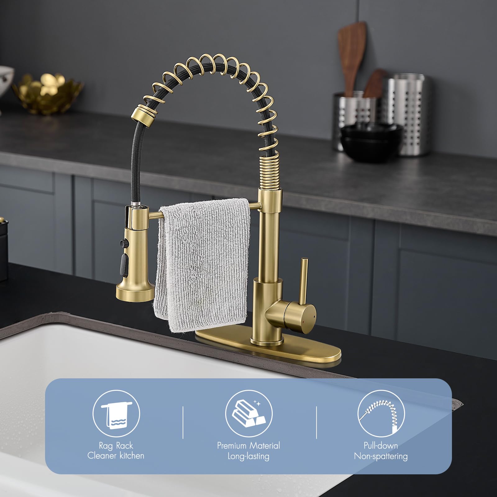AIMADI quick-connect hose simplifies installation for 1- or 3-hole sinks