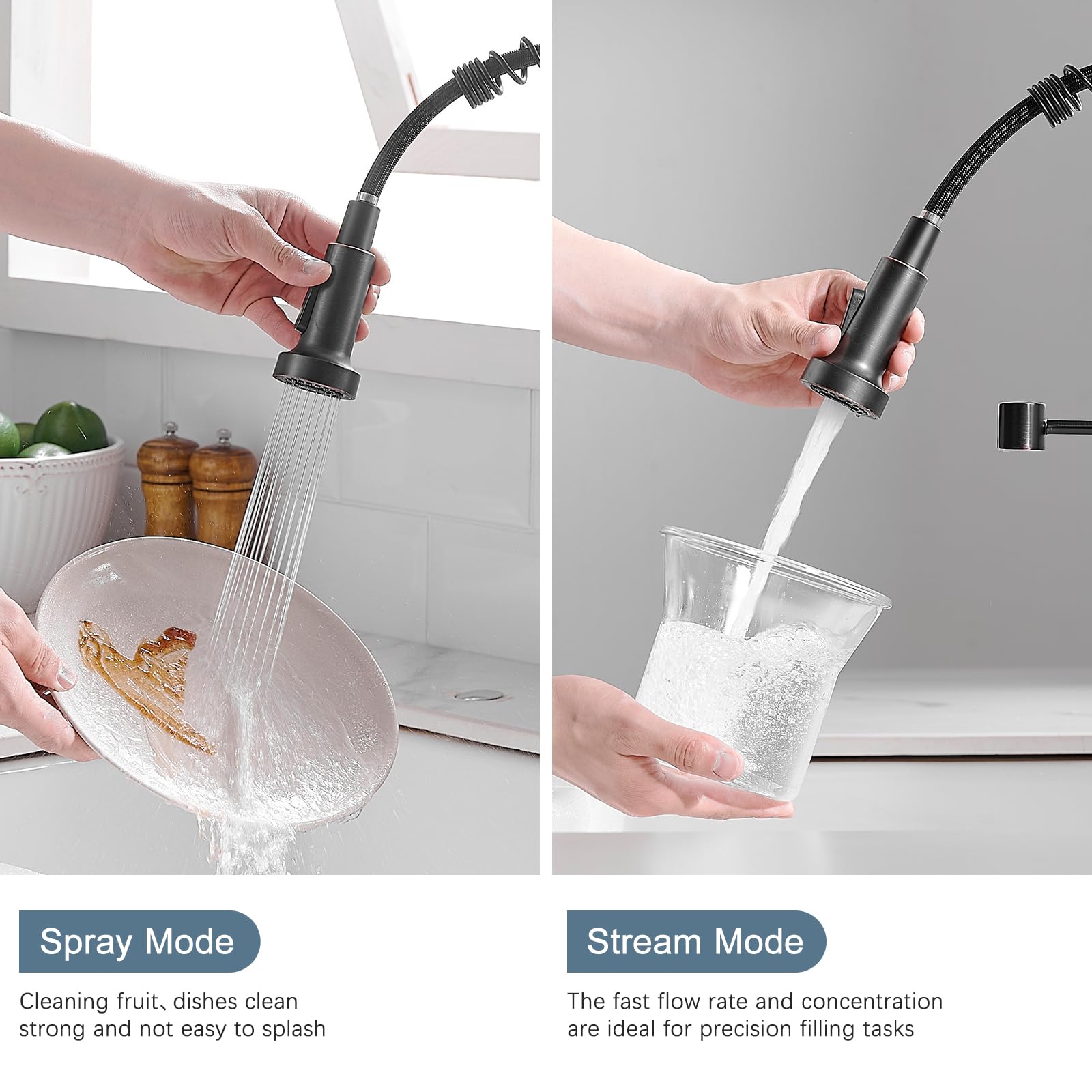 AIMADI rubber nozzle resists mineral buildup for simple daily cleaning.